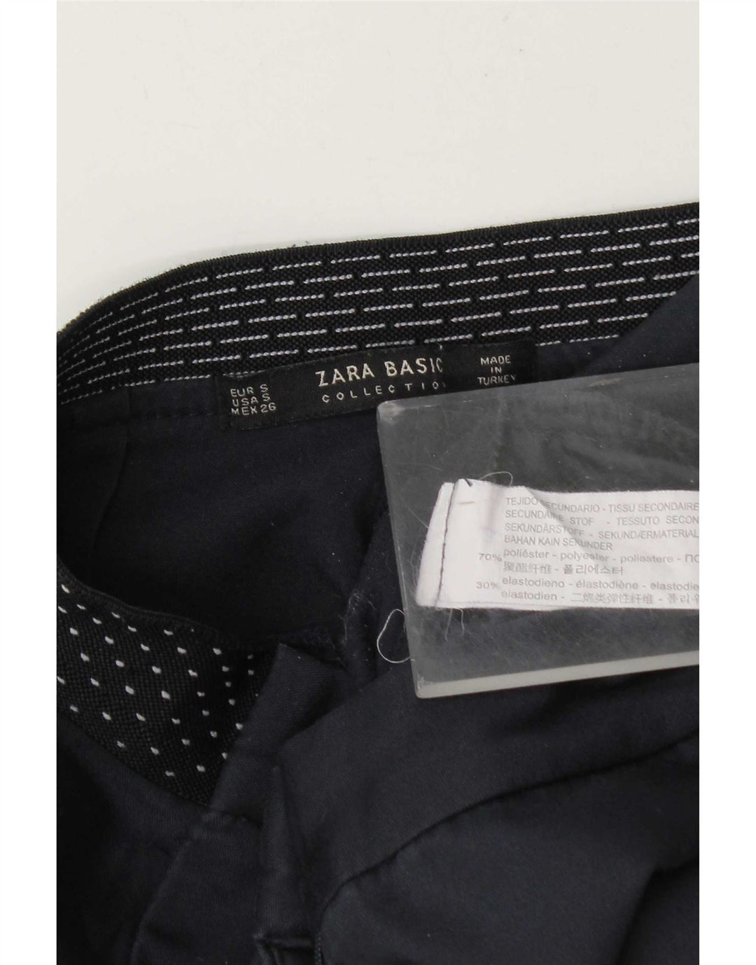 Zara Slim Chino-Hose für Damen, Größe S, W26, L27, Marineblau, Polyester