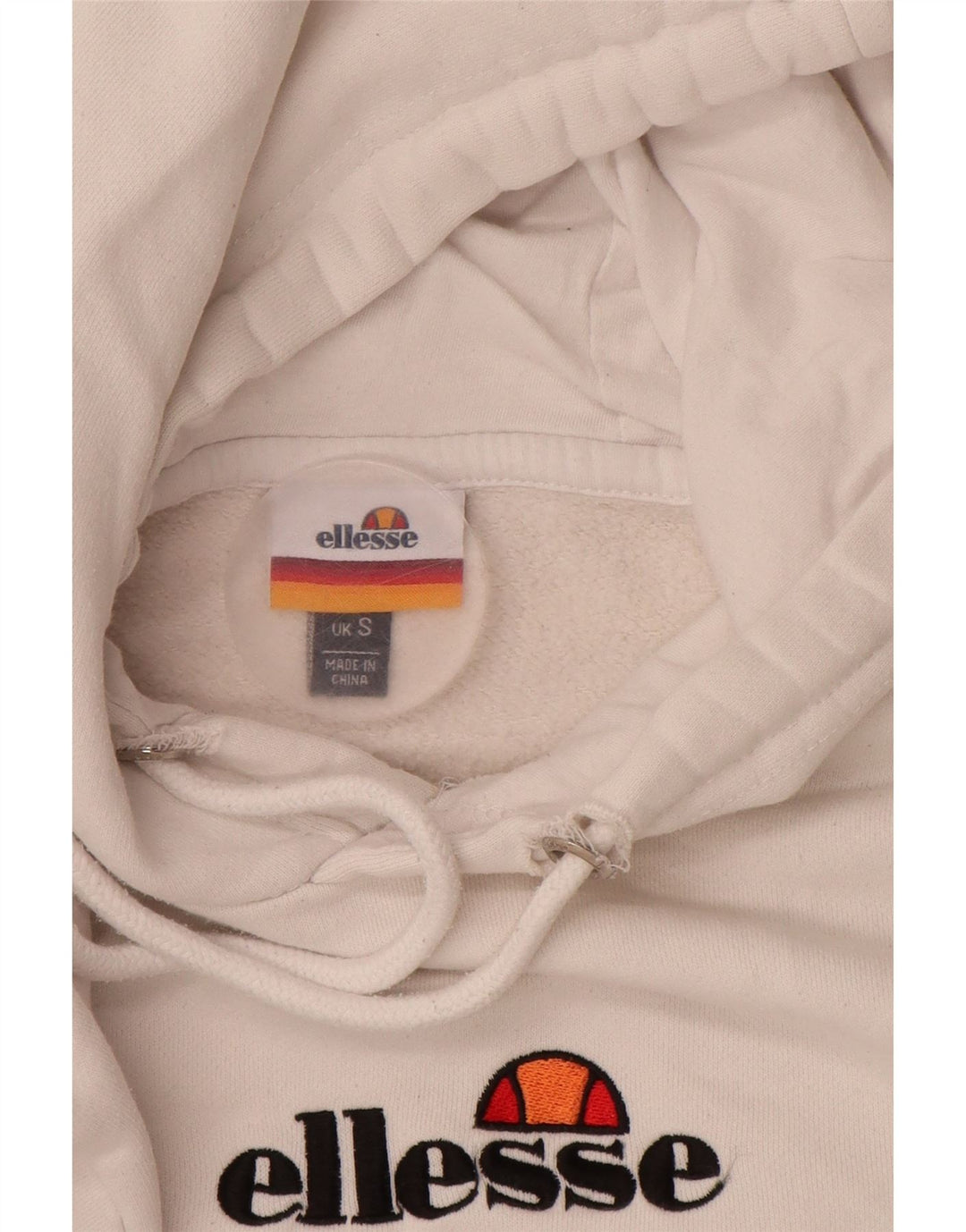 ELLESSE Herren-Kapuzenpullover mit Grafik, Größe S, cremefarbene Baumwolle