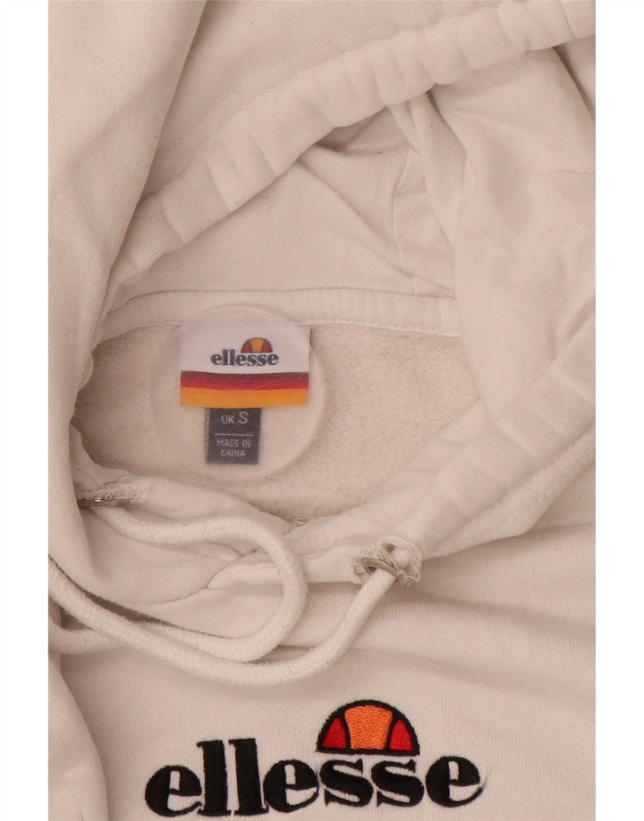 ELLESSE Herren-Kapuzenpullover mit Grafik, Größe S, cremefarbene Baumwolle