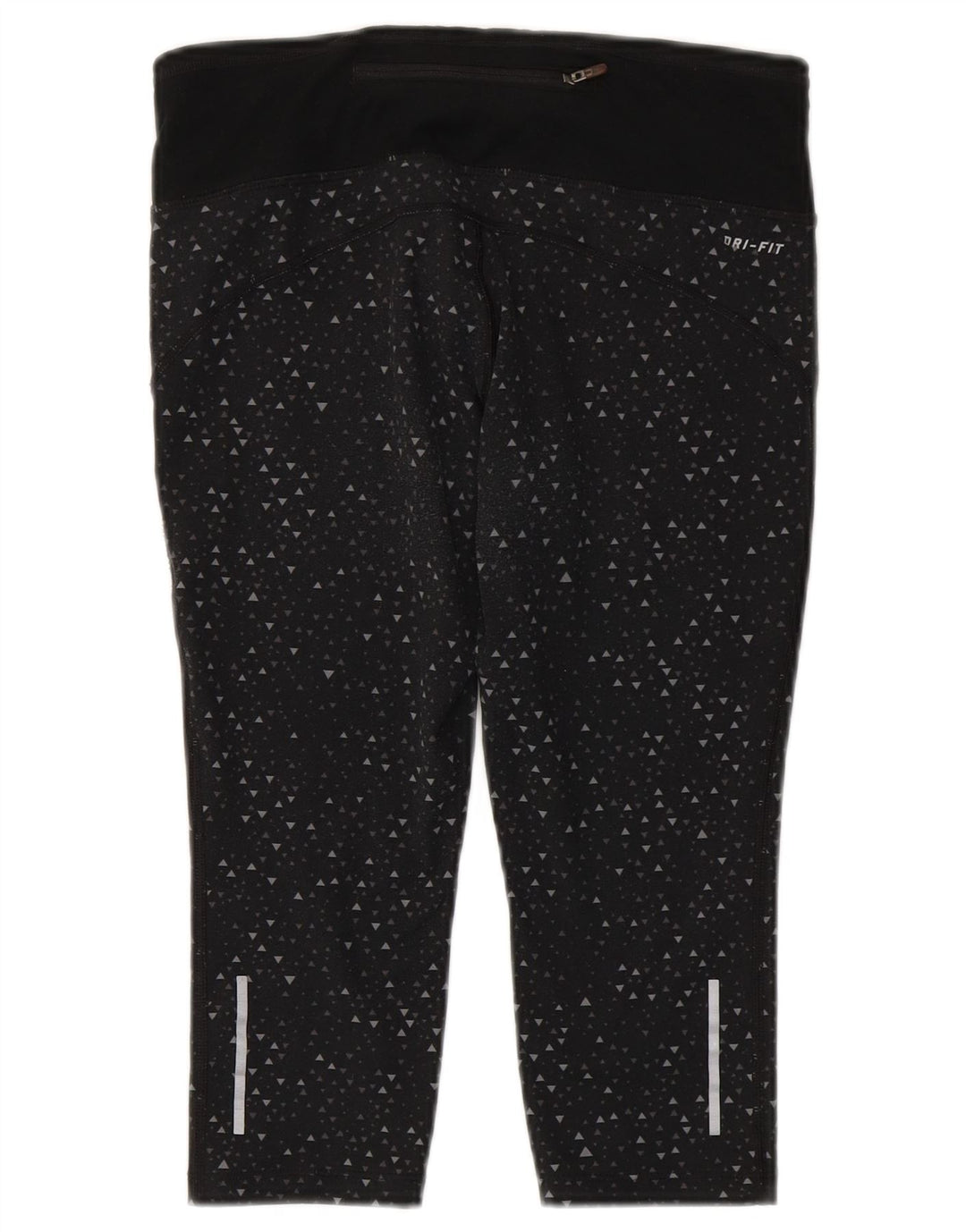 Nike Womens Dri Fit Capri-Leggings UK 10 Kleines schwarzes geometrisches Polyester