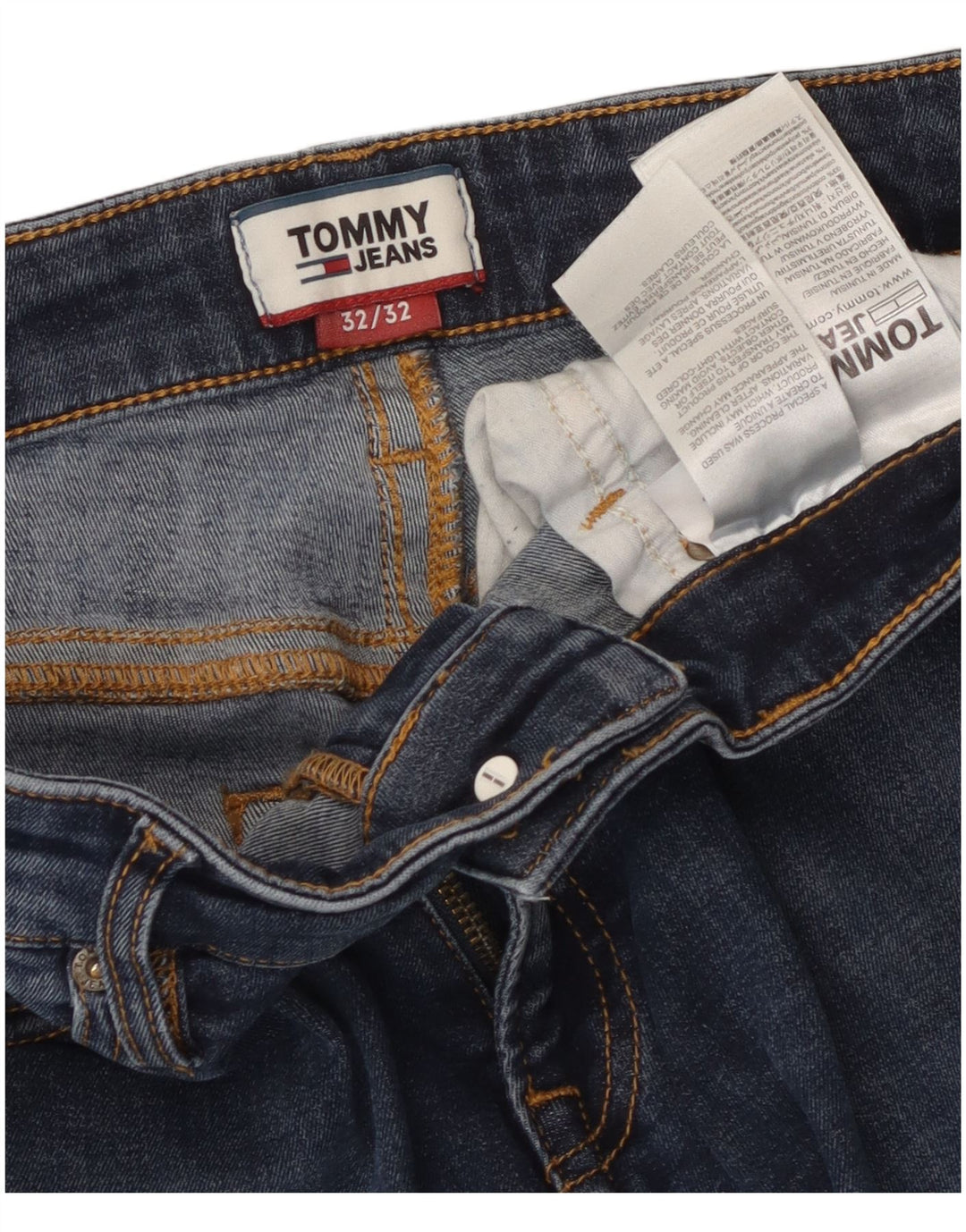 TOMMY HILFIGER Herren Slim Jeans W32 L32 Blaue Baumwolle