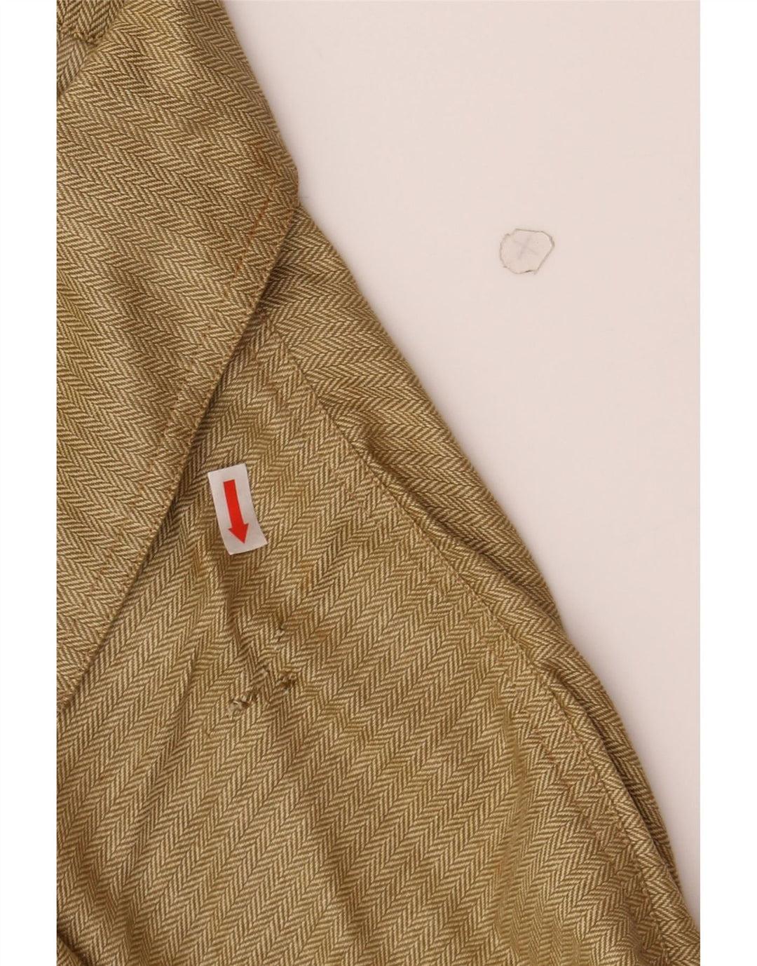 I BLUES Womens Crop Bomber Jacket IT 40 Small Beige Herringbone Cotton Vintage i Blues and Second-Hand i Blues from Messina Hembry 