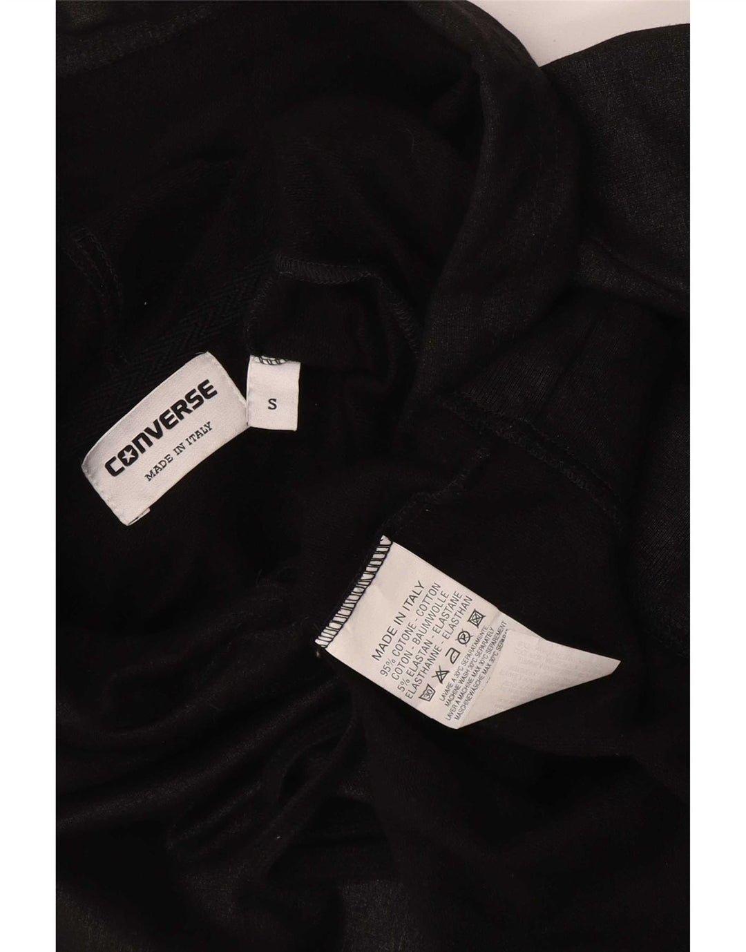 Converse Damen Kapuzenpullover UK 10 Small Schwarz Baumwolle