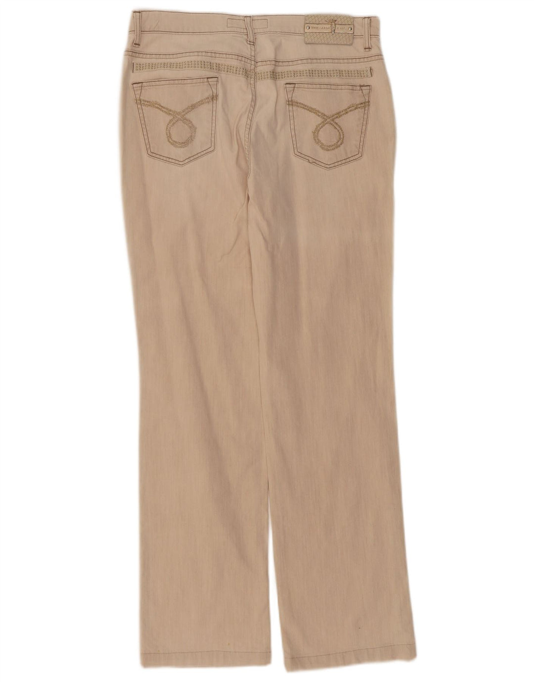 Trussardi Damen Straight Jeans W32 L32 Beige Baumwolle
