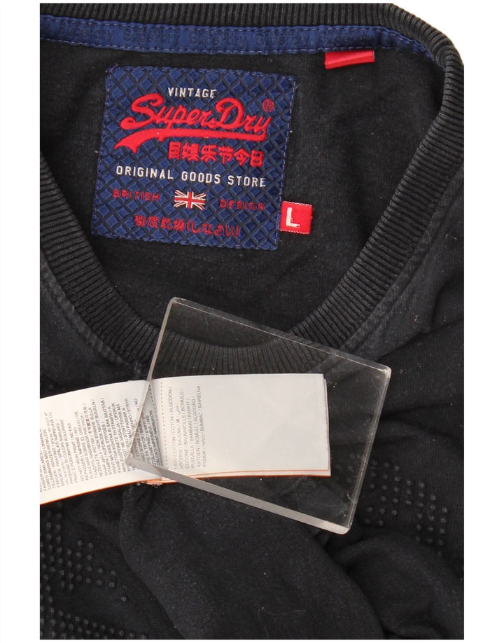 Superdry Herren Graphic Top Langarm Large Schwarz Baumwolle