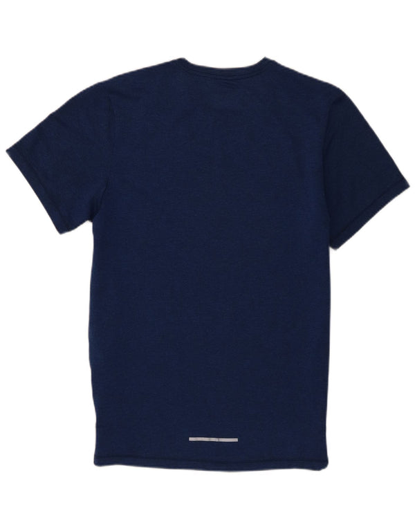 Nike Herren Dri Fit T-Shirt Top Small Marineblaues geometrisches Polyester