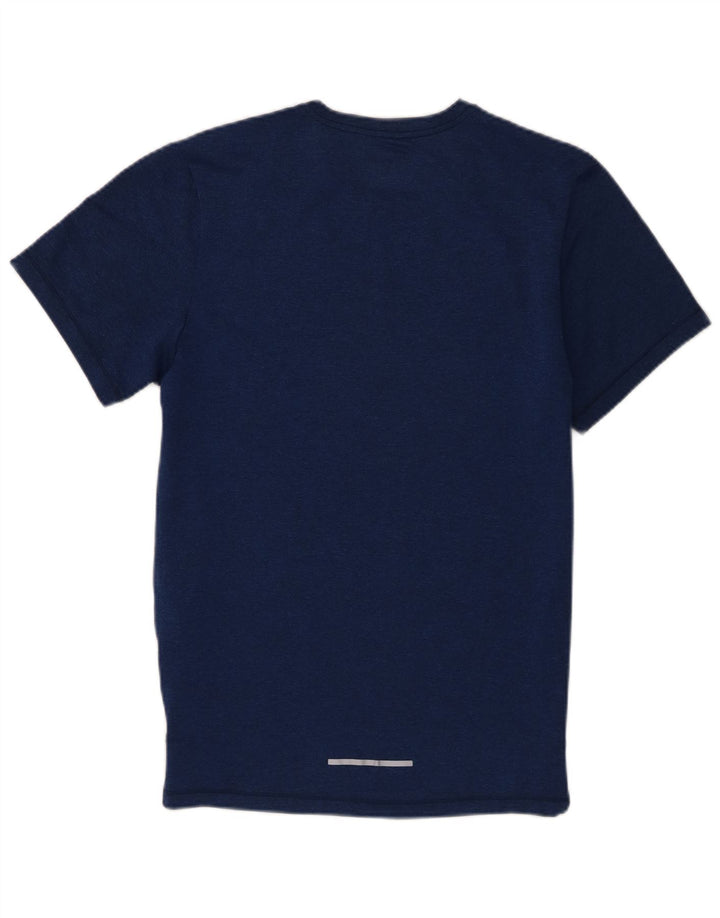 Nike Herren Dri Fit T-Shirt Top Small Marineblaues geometrisches Polyester