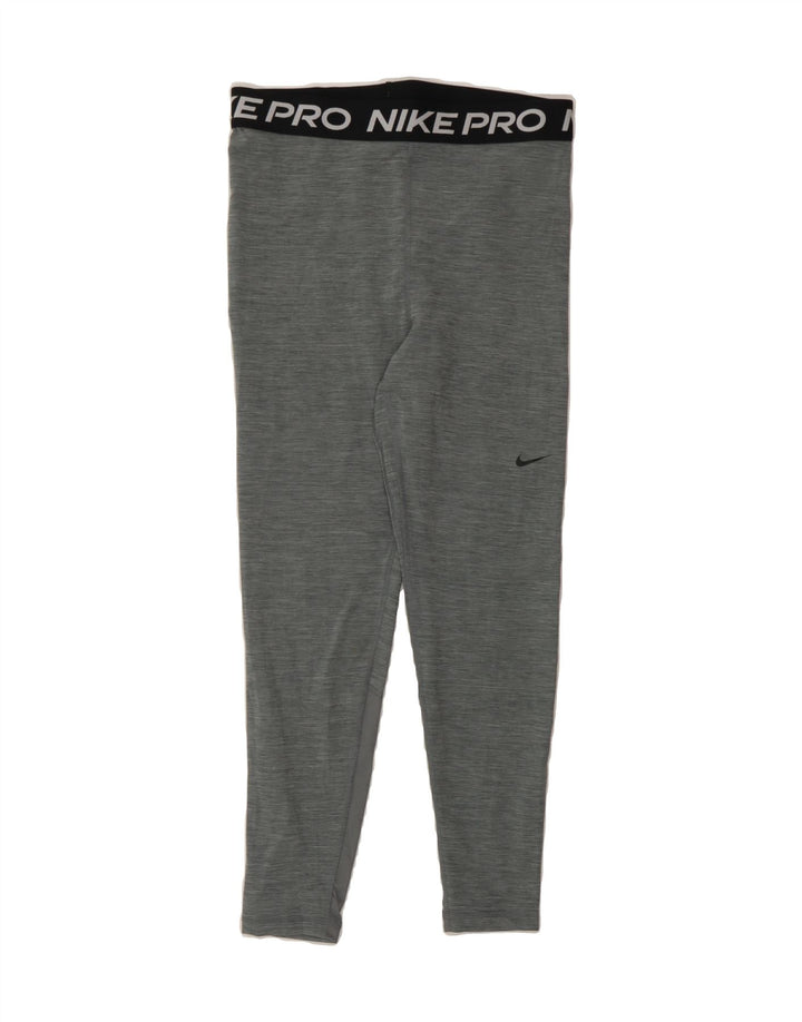 NIKE Womens Dri Fit Graphic Leggings UK 12 Medium  Grey Polyester Vintage Nike and Second-Hand Nike from Messina Hembry 