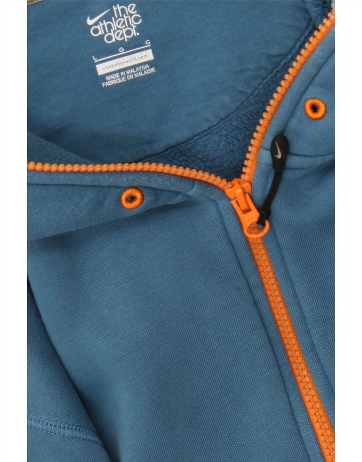 NIKE Mens Zip Hoodie Sweater Large Blue Cotton Vintage Nike and Second-Hand Nike from Messina Hembry 