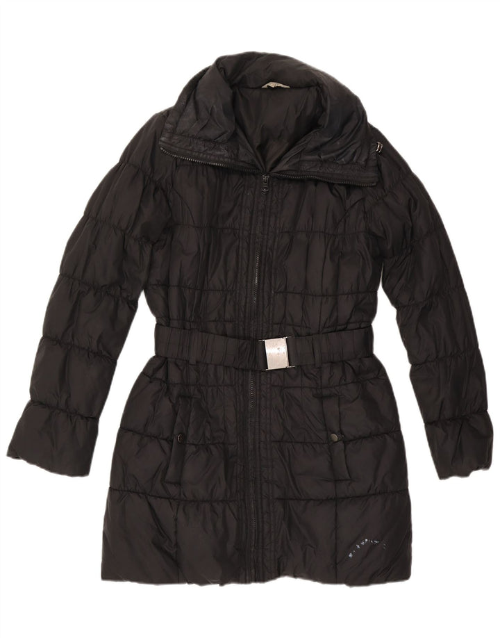 Marks & Spencer Damen-Kapuzen-Übergröße, gepolsterter Mantel, Gr. 10, Größe S, Schwarz