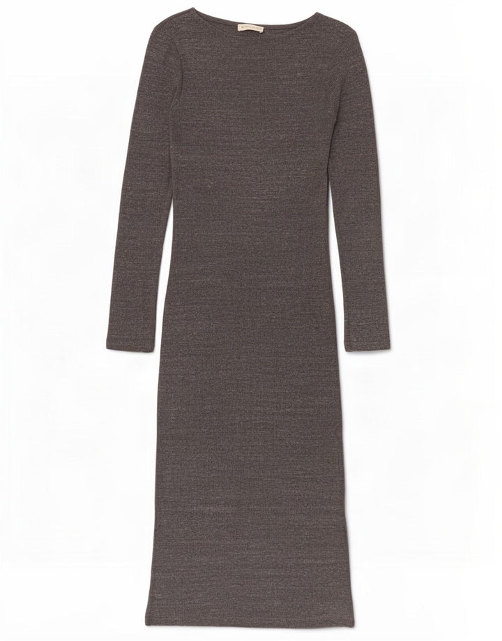 Whistles Langärmliges, figurbetontes Damenkleid UK 10 Small Grau Polyester