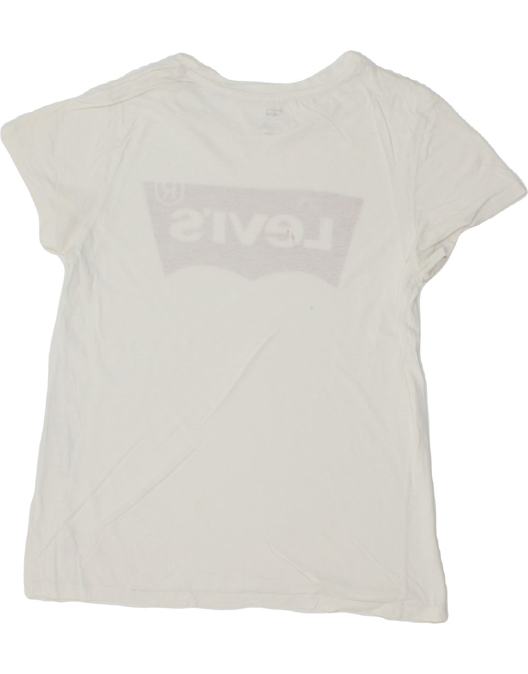 LEVI'S Womens Graphic T-Shirt Top UK 12 Medium White Vintage Levi's and Second-Hand Levi's from Messina Hembry 