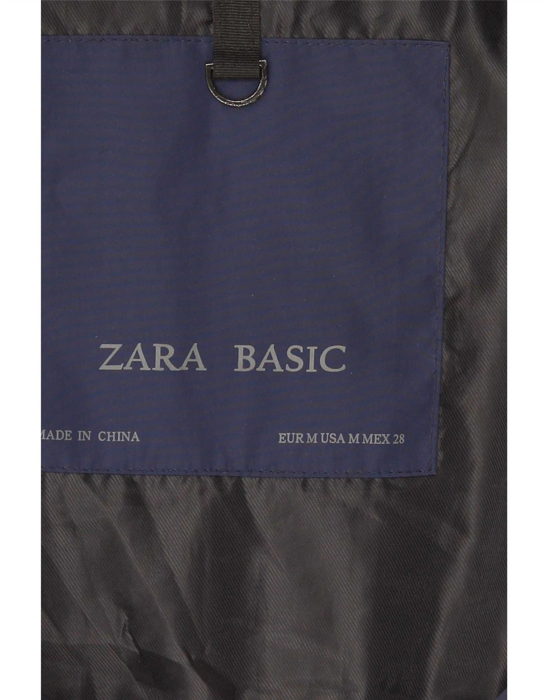 Zara Damen Wattierte Weste UK 12 Medium Marineblau Polyester