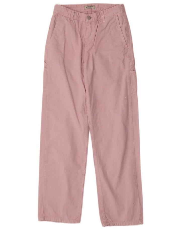 CARHARTT Damen Gerade Cargohose W25 L29 Rosa Baumwolle
