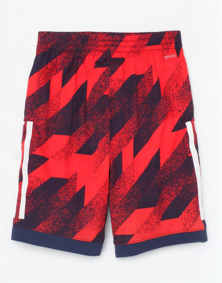 Adidas Jungen Climalite Sport Shorts 6–7 Jahre rotes geometrisches Polyester