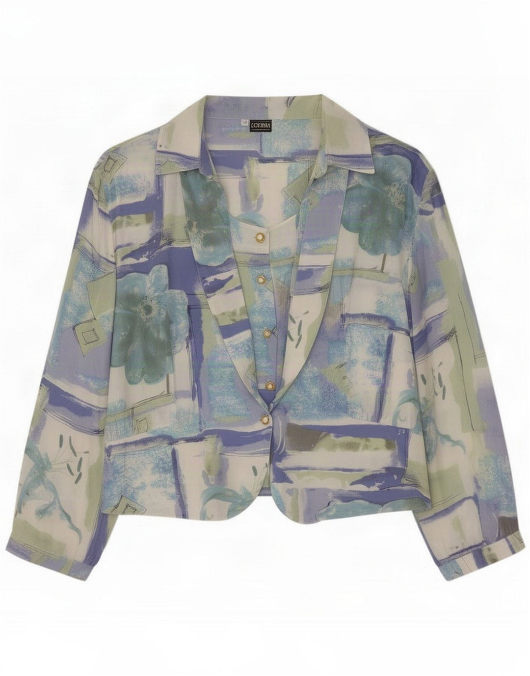 Lorena Womens Abstract Pattern Shirt Bluse IT 47 Large Mehrfarbig