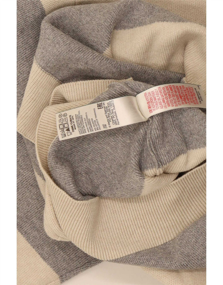 Marks & Spencer Herren-Pullover mit Rundhalsausschnitt, XL, beige gestreift, Polyester
