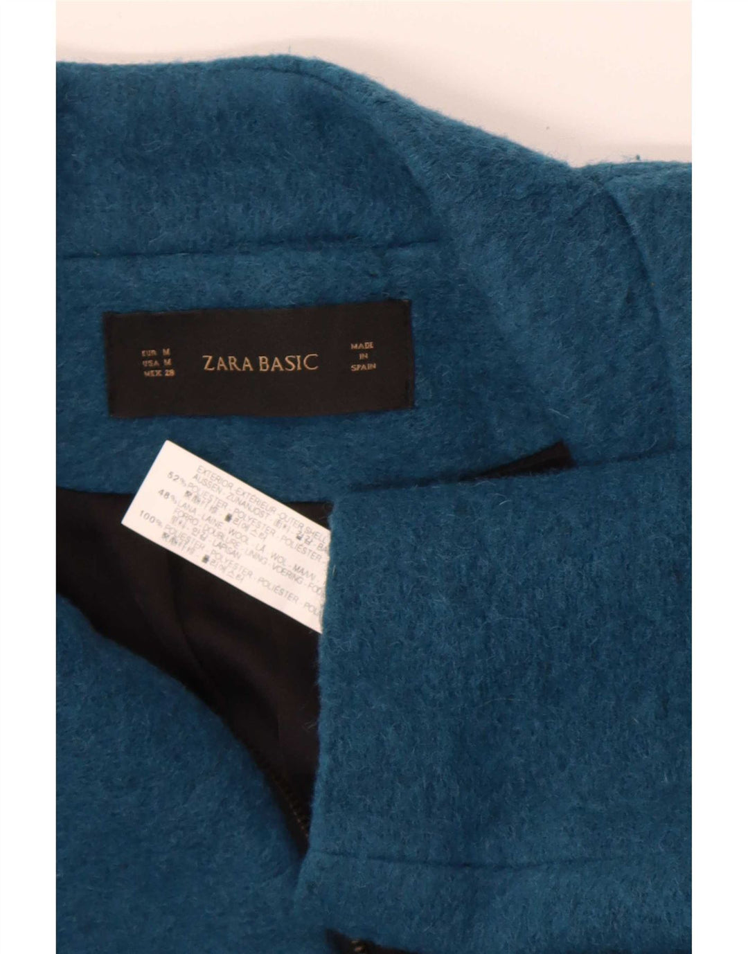 Zara Damen Mantel UK 14 Medium Marineblau Polyester