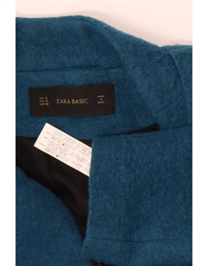 Zara Damen Mantel UK 14 Medium Marineblau Polyester