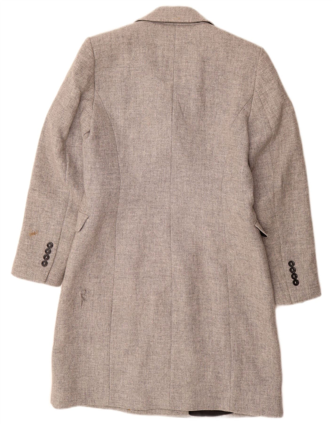 Zweireihiger Damenmantel von Zara, UK 14, mittelgraue Wolle