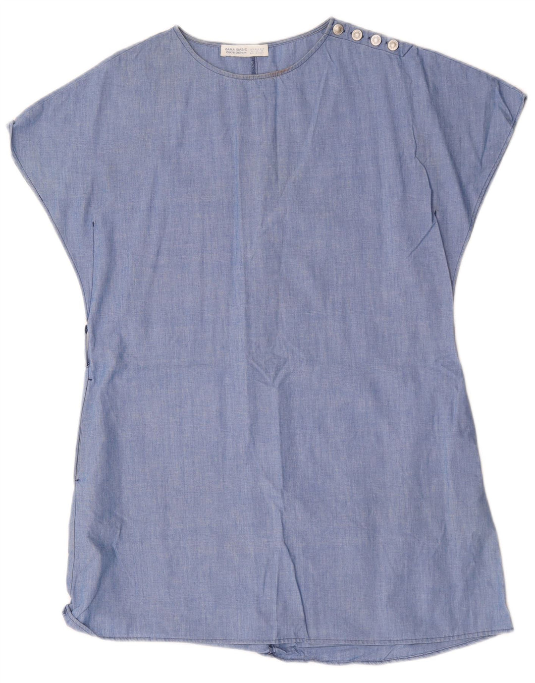 Zara Damen Zeltkleid UK 14 Mittelblaue Baumwolle