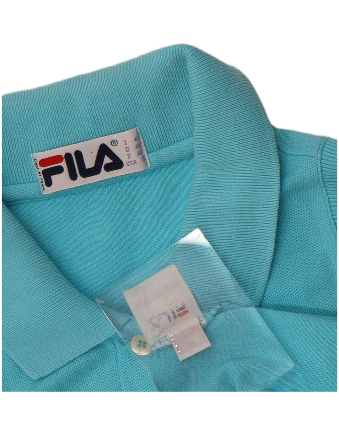 FILA Damen Ärmelloses Poloshirt IT 46 Large Blau Baumwolle