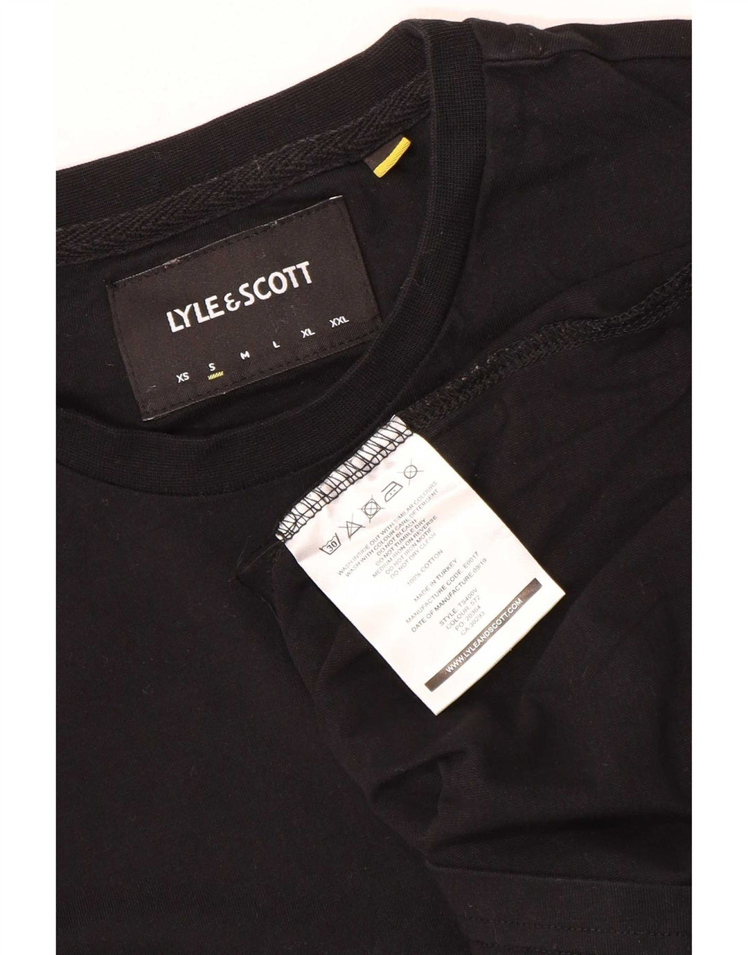 Lyle & Scott Herren T-Shirt Top Small Schwarz Baumwolle
