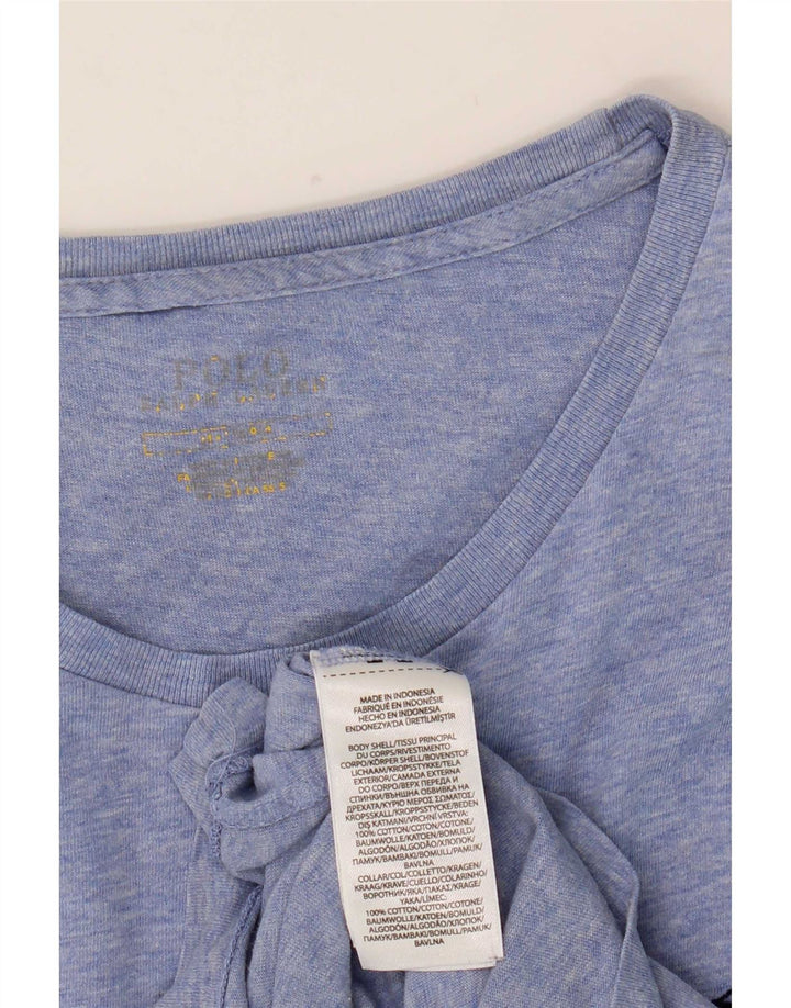 Polo Ralph Lauren Herren-T-Shirt-Oberteil aus mittelblauer Baumwolle