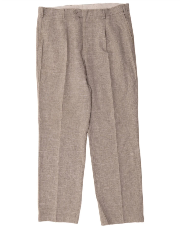 Gerade Herren-Anzughose von Marks & Spencer, W36, L33, grau, Polyester