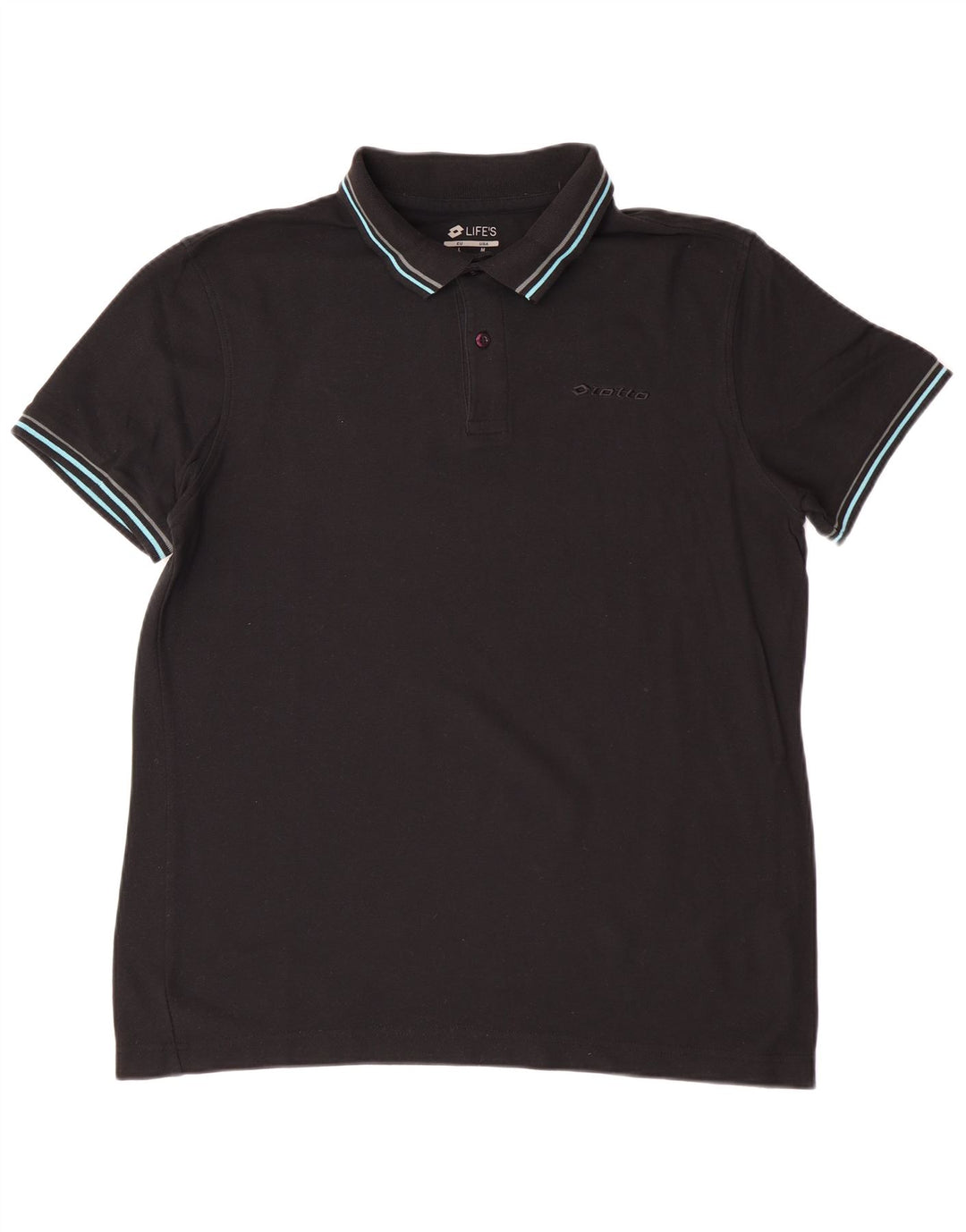 Lotto Herren-Poloshirt, groß, schwarze Baumwolle