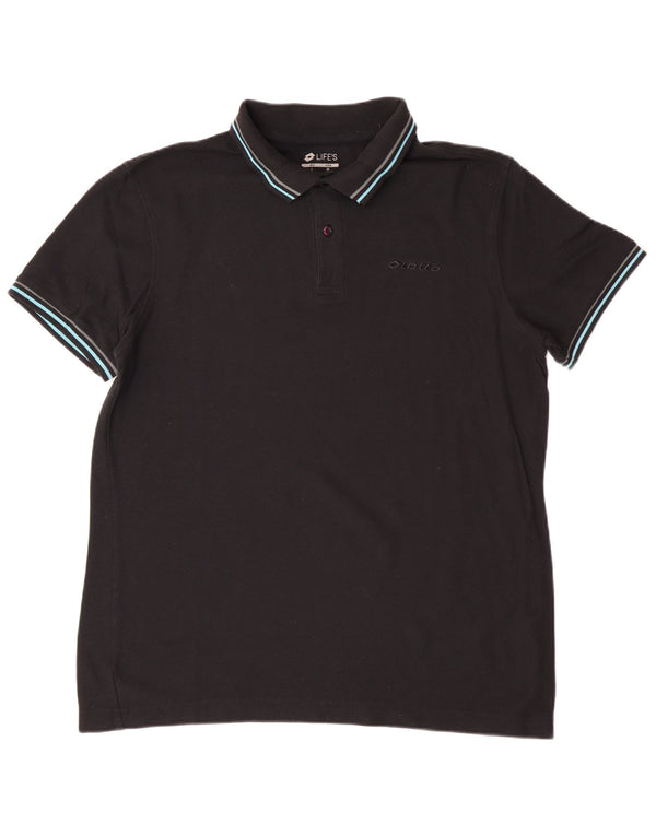Lotto Herren-Poloshirt, groß, schwarze Baumwolle