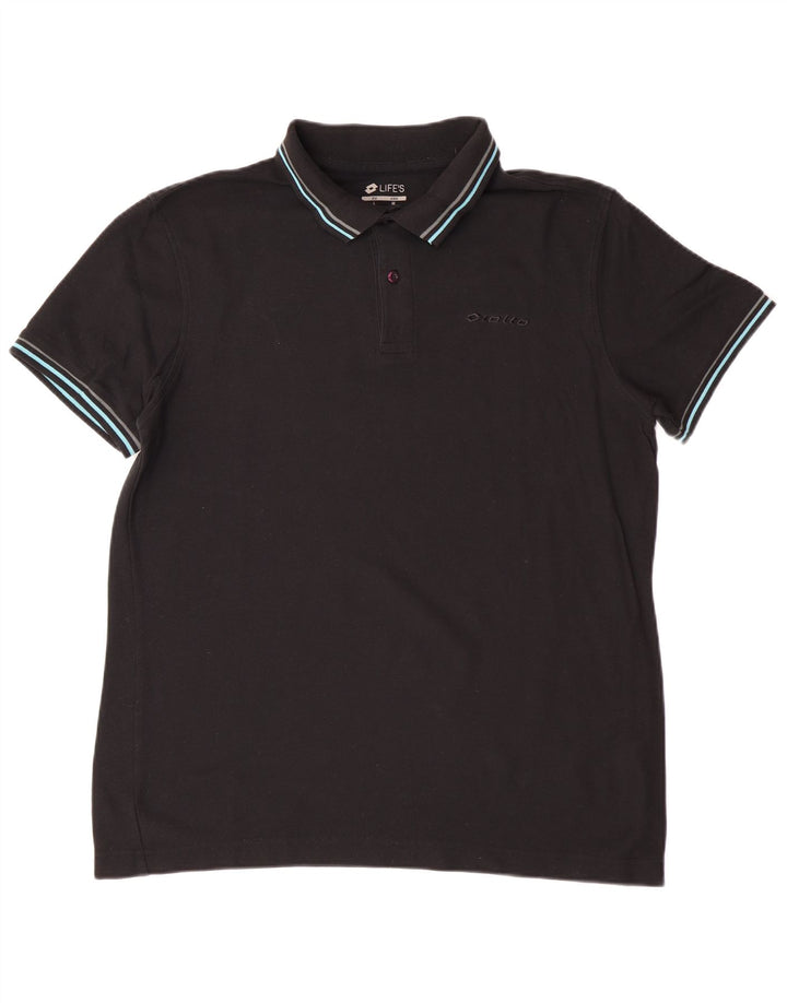 Lotto Herren-Poloshirt, groß, schwarze Baumwolle