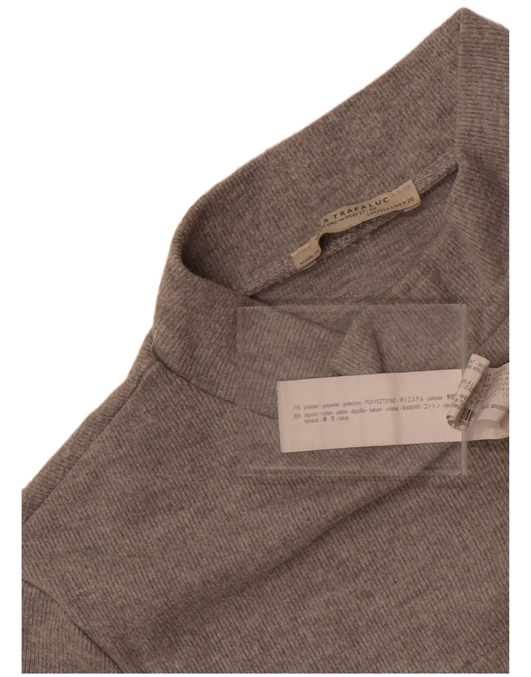 Zara Damen Trafaluc Crop T-Shirt Top UK 10 Small Grau Polyester