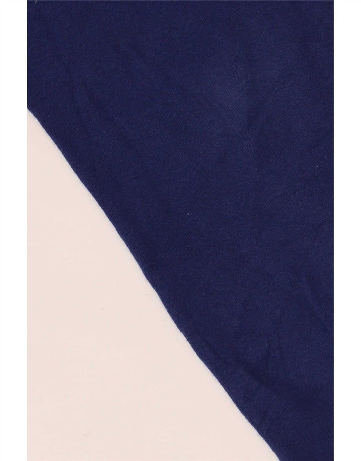 Massimo Dutti Herren-Pullover mit Rundhalsausschnitt, mittelblaue Baumwolle