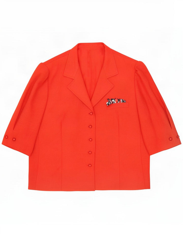 Del Mod Damen-Blazer, kurzärmelig, 5 Knöpfe, IT 48, XL, Rot, Polyester