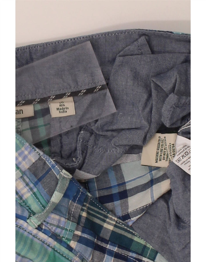L.L.BEAN Womens Chino Shorts US 10 Large W32  Blue Patchwork Cotton Vintage L.L.Bean and Second-Hand L.L.Bean from Messina Hembry 