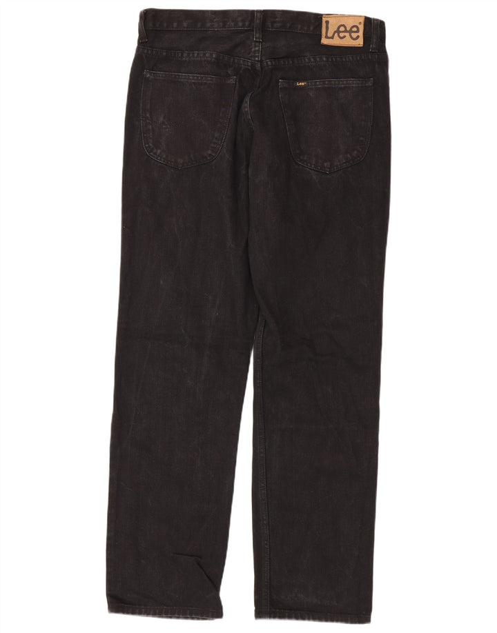Lee Herren Brooklyn Straight Jeans W34 L32 Schwarze Baumwolle