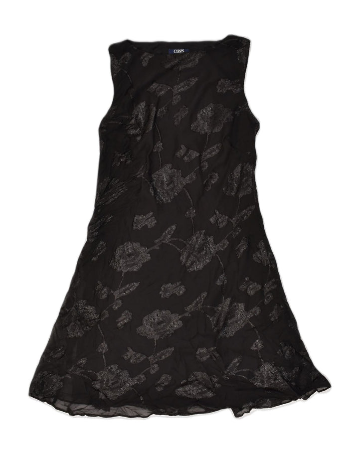 CHAPS Damen-A-Linien-Kleid, Größe S, Schwarz, Blumenmuster, Polyester