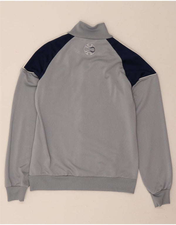 Adidas Jungen-Trainingsanzug-Top-Jacke, 13–14 Jahre, graues Colourblock-Polyester