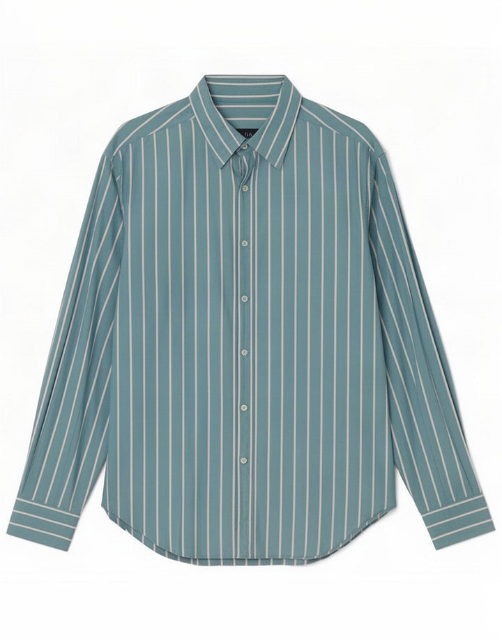 Massimo Dutti Mens Shirt 2XL Turquoise Striped