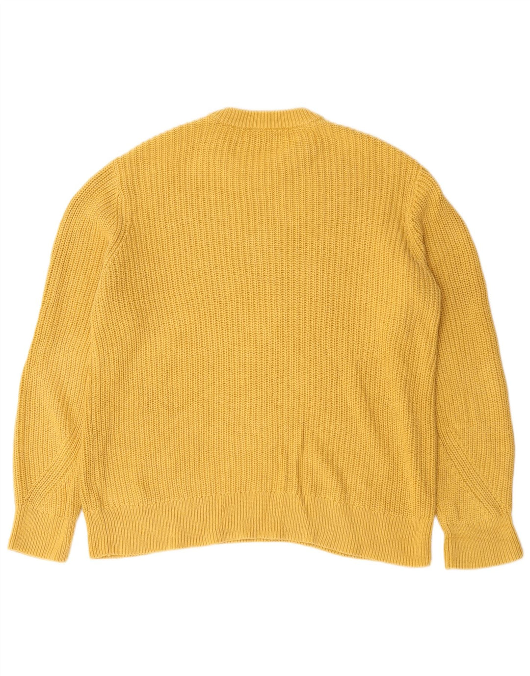 Marks & Spencer Herren-Pullover mit Rundhalsausschnitt, groß, gelbe Baumwolle