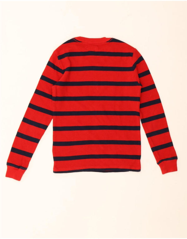 Ralph Lauren Jungen-Top, langärmelig, 6–7 Jahre, rot gestreift, Baumwolle