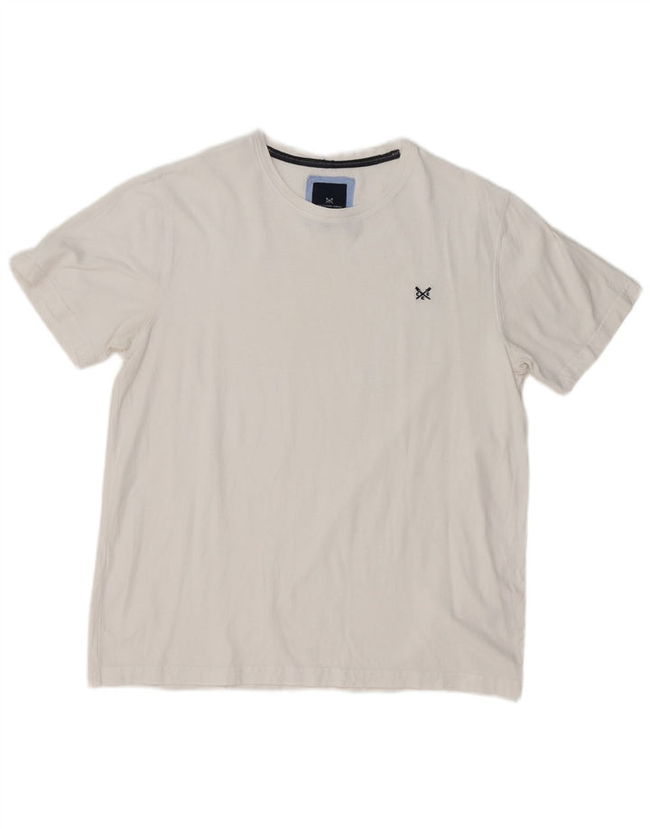 Crew Clothing Herren T-Shirt Top Large Weiß Baumwolle