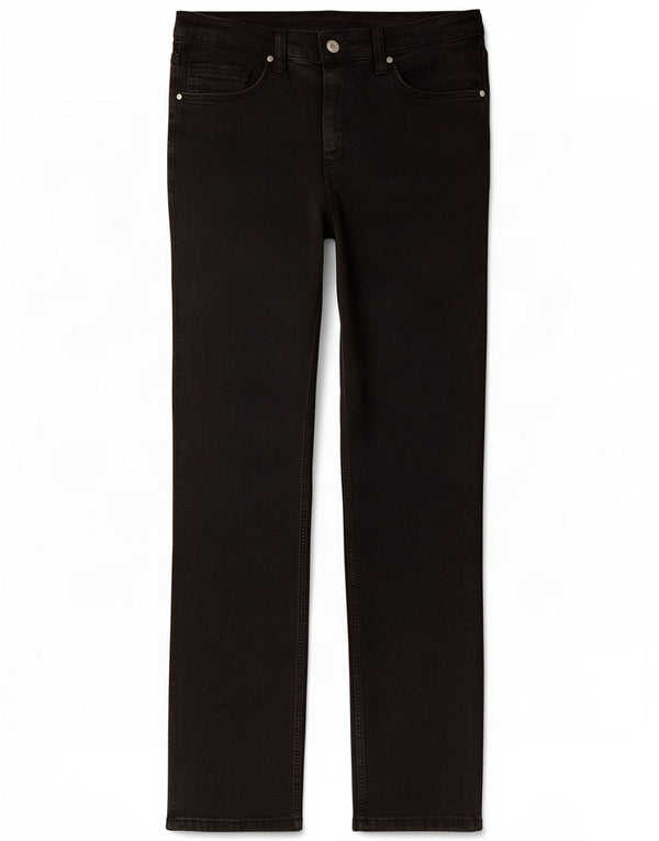 Marks & Spencer Damen Sienna Straight Jeans UK 12 Medium W30 L28 Schwarz