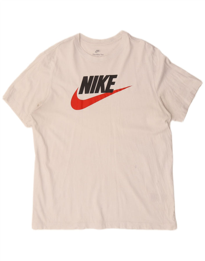 Nike Herren-T-Shirt mit Grafik, XL, weiße Baumwolle