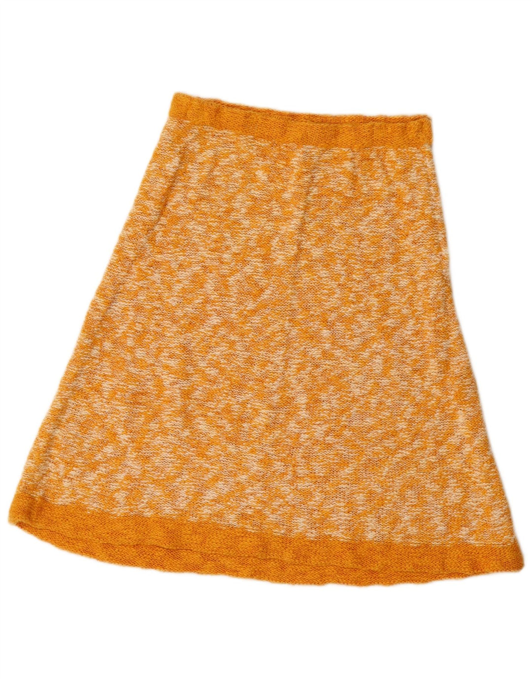 Vintage Damen Strick-A-Linien-Rock W24 XS Gelb meliert