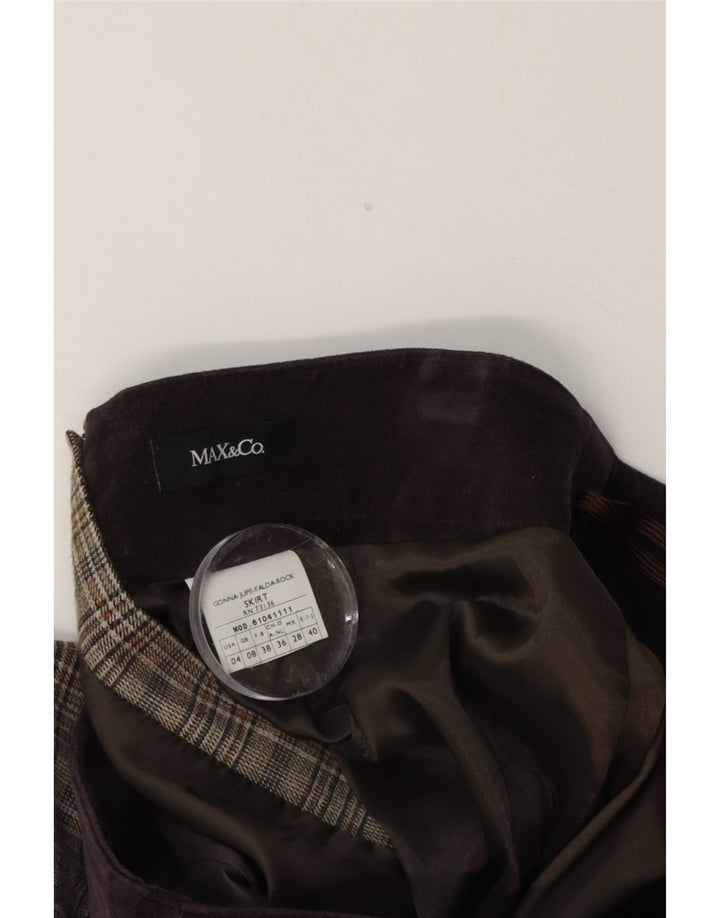 Max & Co. Damen Minirock UK 8 Small W28 Braun kariert