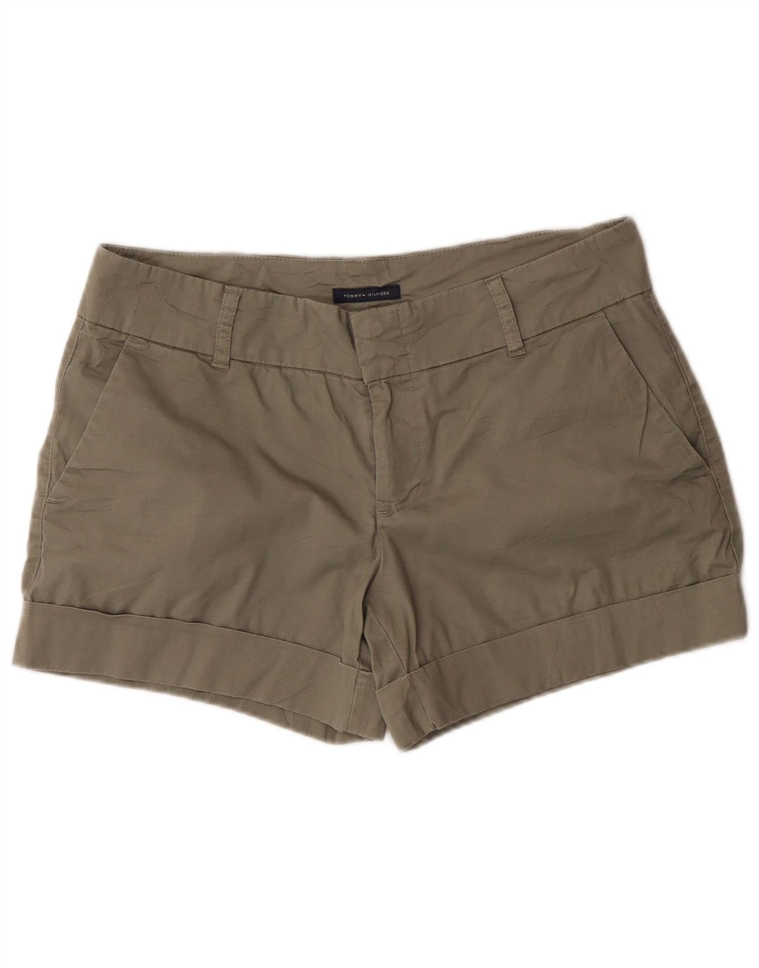Tommy Hilfiger Damen Chino-Shorts US 8 Medium W32 Khaki Baumwolle