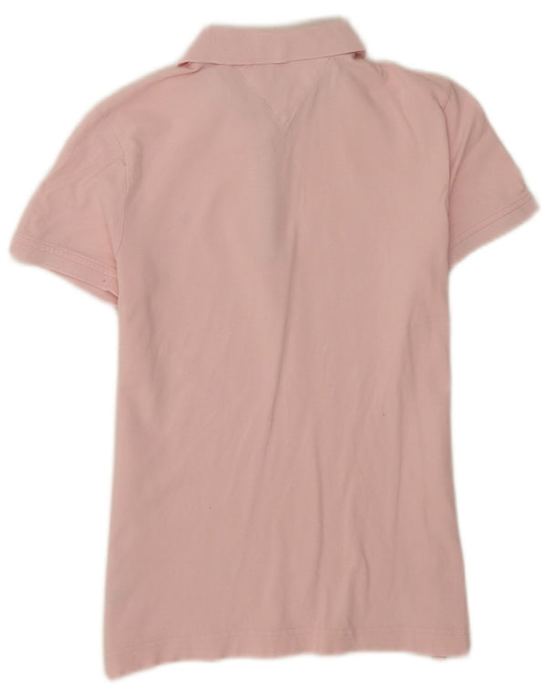 Tommy Hilfiger Womens Polo Shirt UK 12 Medium Pink Cotton