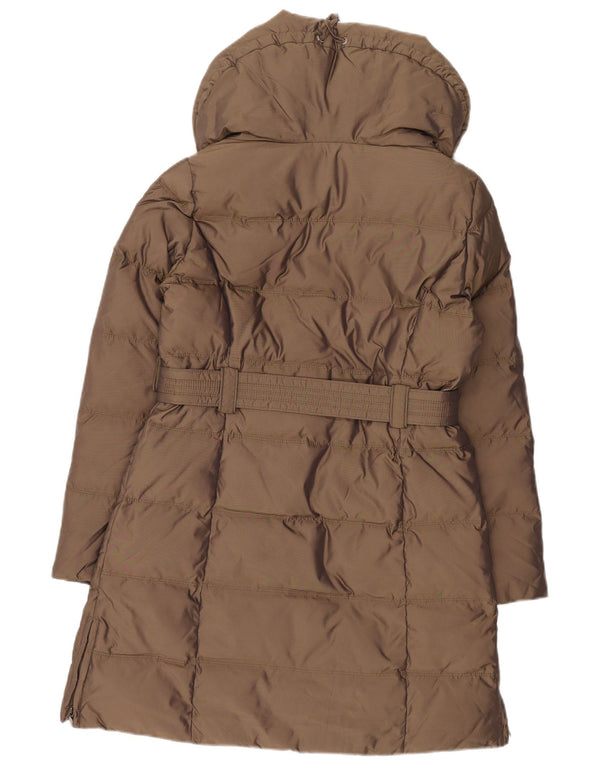 Zara Damen Wattierter Mantel UK 14 Mittelbraunes Nylon